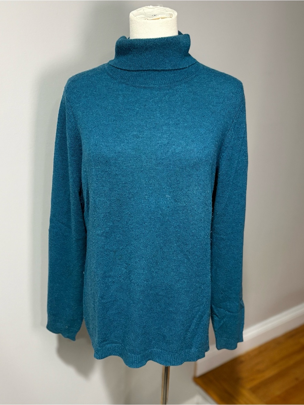 Charter Club Women’s 100% Cashmere Sweater Turtleneck Turquoise Sz L Luxury